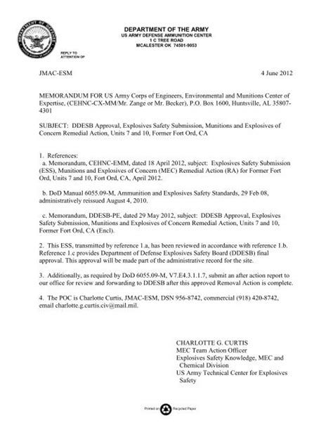 Official Army Letterhead Template