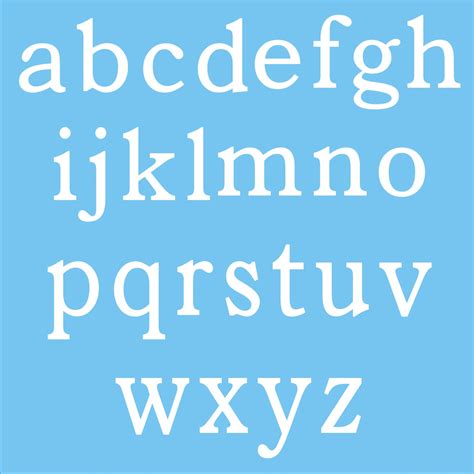 Alphabet Stencil Reusable Stencils Book007 Lower Case Letters A Z