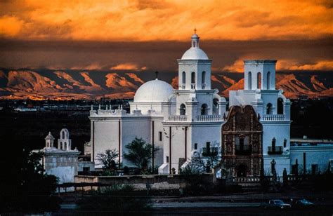 Free Vintage Stock Photo Of Long View Of Mission San Xavier Del Bac In