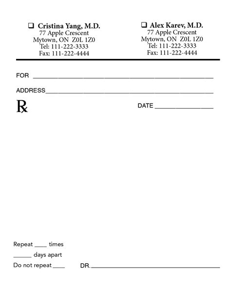 Prescription Forms 20101 ~ 123printca
