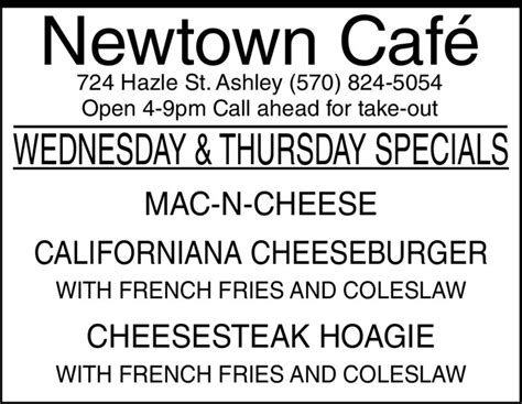 Wednesday June 15 2022 Ad Newtown Café The Citizens Voice