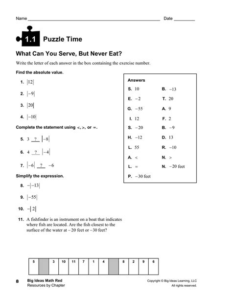Algebra 2 11 12 worksheetpdf. Review Puzzle Packet - Welcome to the Green Team