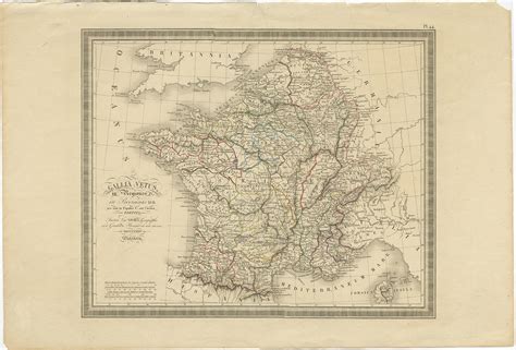 Antique Map Of France By Vivien De Saint Martin 1824