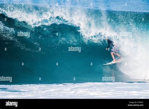 professional surfer john john florence surfing at backdoor pipeline north shore oahu hawaii
