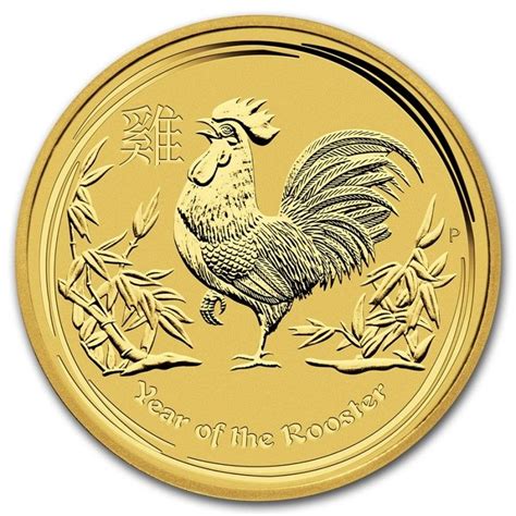 Moneda Año Del Gallo De Oro 1 Oz 2017 Dracma Metales De Inversión