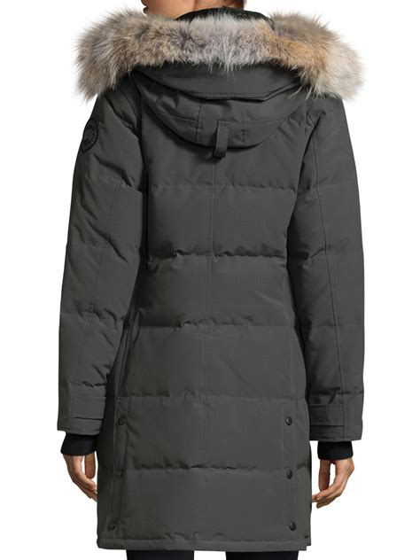 Canada Goose Shelburne Hooded Fur Jacket In Graphite Gray Lyst