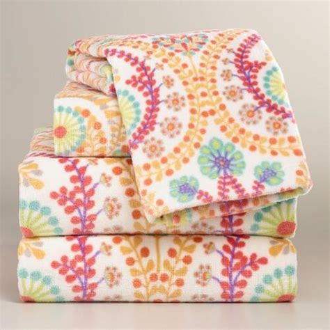 Coral Treetop Printed Towel Collection Bath Towels By Cost Plus