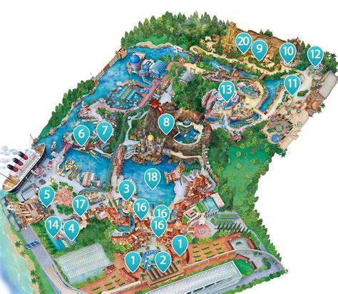 Tokyo disneyland is located in chiba a short journey from tokyo station. Disney Sea Tokyo Disneysea Map