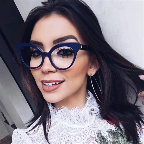 qpeclou 2017 new ladies vintage sexy cat eye optical glasses frame female brand luxury