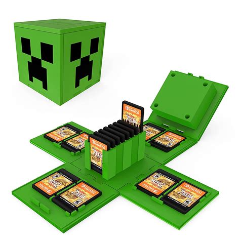 Ufopetie Game Storage Box For Switch Game Cards Minecraft Games Cube Up