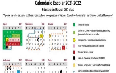 Esc Prim Profr Félix B Lozano Sep Calendario Escolar 2021 2022