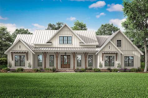 One Story Farmhouse With Basement House Plan 963 00418 Modern