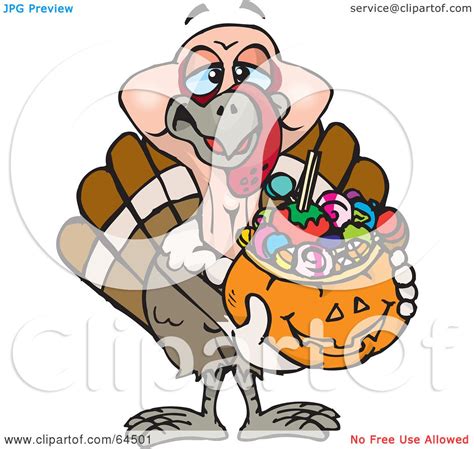 Royalty Free Rf Clipart Illustration Of A Trick Or Treating Turkey