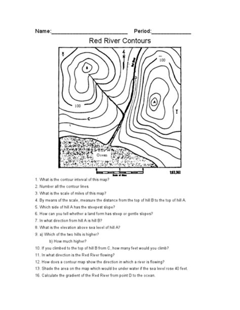Locations a and b are at the same elevation. 31 Topographic Map Reading Worksheet Answer Key ...