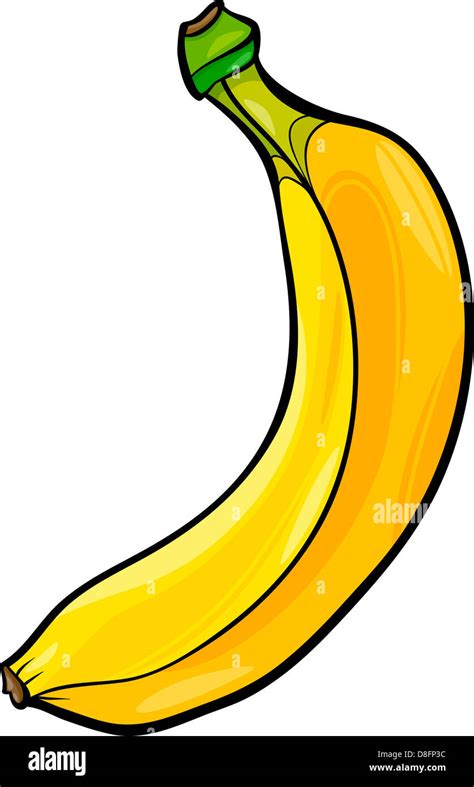 Ilustración De Dibujos Animados De Plátano Fruta Objeto De Alimentos