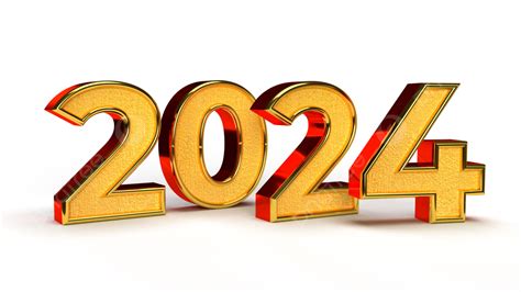 Happy New Year 2024 Golden 3d Numbers Happy New Year 2024 Gold 2024