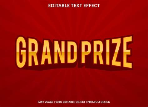 Premium Vector Grand Prize Text Effect Template Premium Style