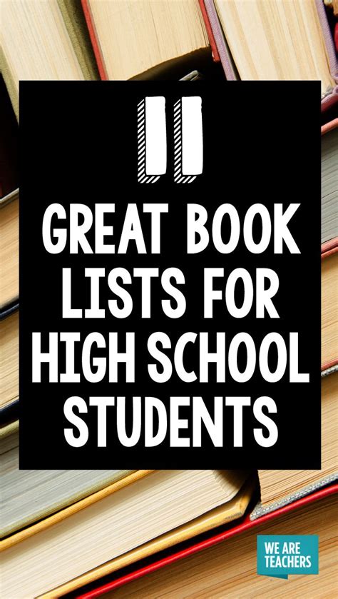 11 Great Book Lists For High School Students Weareteachers High