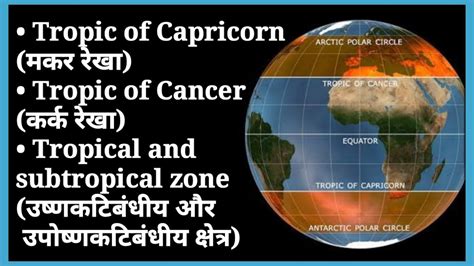 Tropic Of Cancer And Capricorn In Hindi Tropical Zone Summer And Winter Solstice Explanation