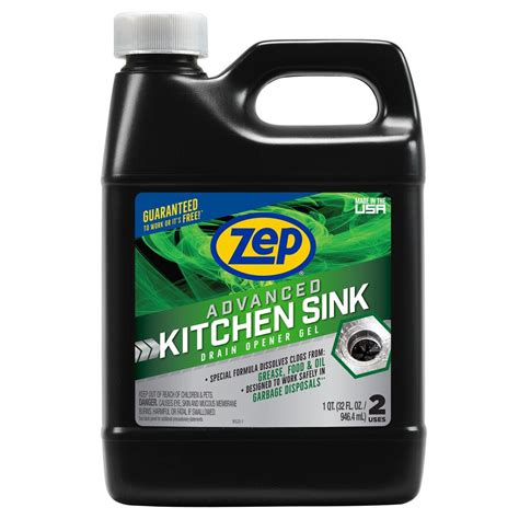 Zep Advanced Kitchen Drain Opener Gel 32 Oz Drain Cleaner At