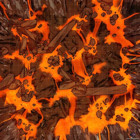 Volcanic Escape Dandd Map For Roll20 And Tabletop — Dice Grimorium