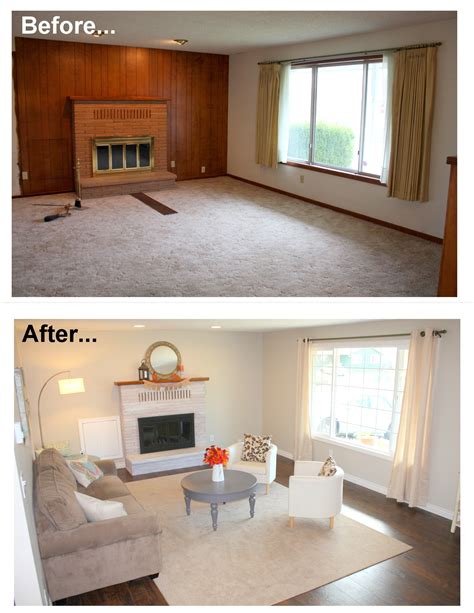 1960s Living Room Makeover Remodel Before And After New Hardwood
