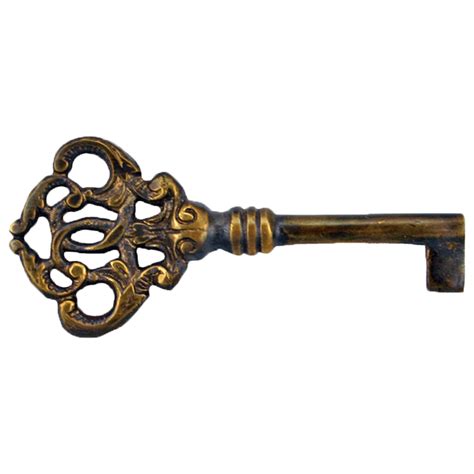 Antique Solid Brass Reproduction Barrel Skeleton Key