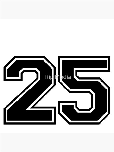 Varsity Team Sports Uniform Number 25 Black Coasters Set Of 4