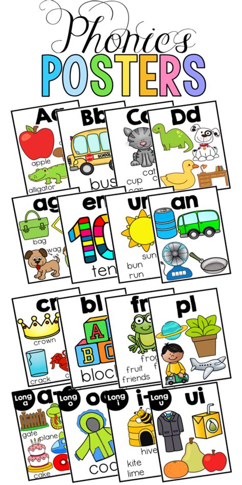 Phonics Posters And Cards For 10 Spelling Pattern In 4 Different