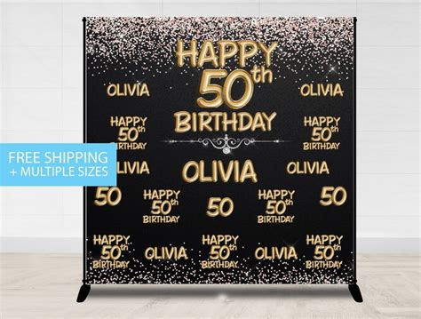 Step And Repeat 50th Birthday Backdrop Birthday Step And Etsy