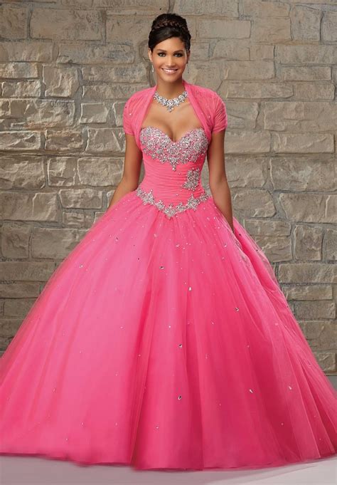 Sweet 16 Dresses Sweetheart Hot Pink Pink Quinceanera Gowns Organza