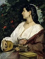 Anna Risi with Mandolin by Anselm Friedrich Feuerbach - Art Renewal Center