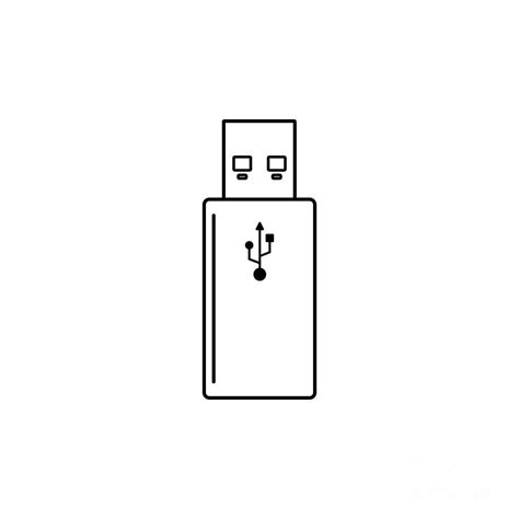 USB Stick Outline Digital Art By THP Creative Pixels