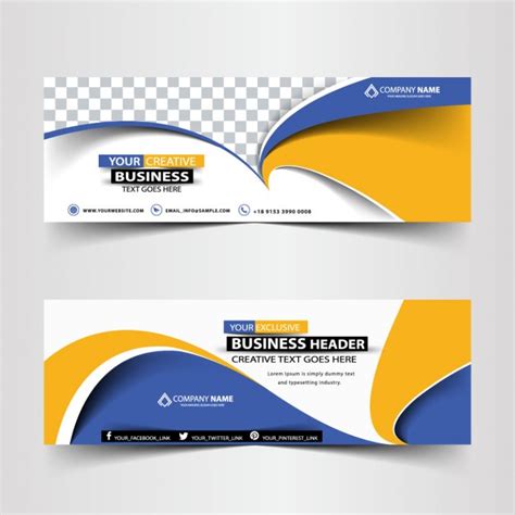 Modern Abstract Headers With Waves Vector Free Download
