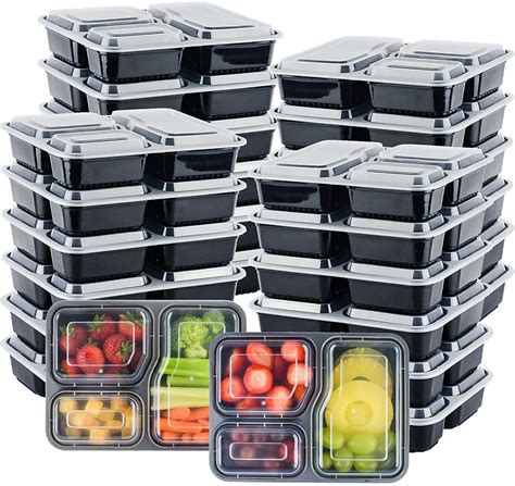 Meal Prep Container 3 Compartment [20 Pack] Meal Prep Containers Food Storage Meal Prep