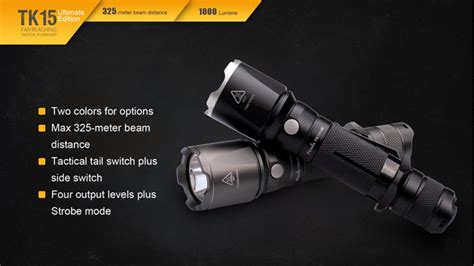 Flashlight Fenix Tk15ue Water Resistant Black Militarysurpluseu