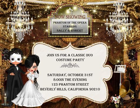 Phantom Of The Opera Ticket Costume Party And Event Invitation Cheryls Invitations