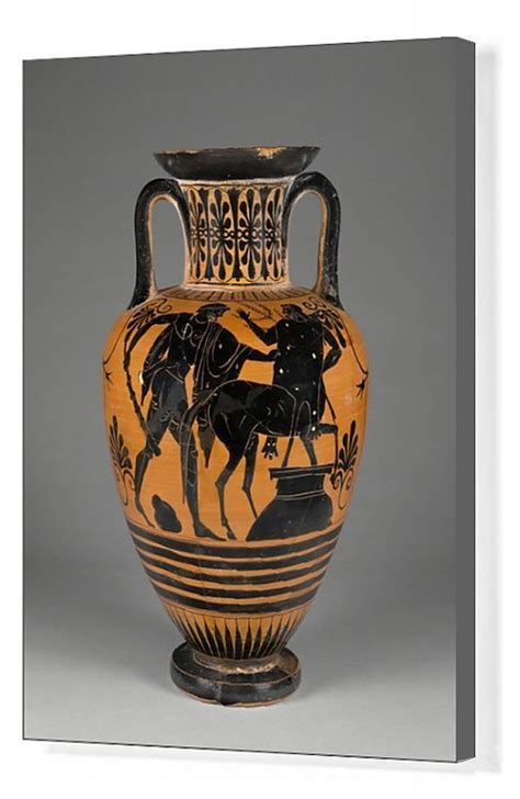 Print Of Athenian Attic Black Figure Neck Amphora With Heracles And Centaur C480 60 Bc In 2021