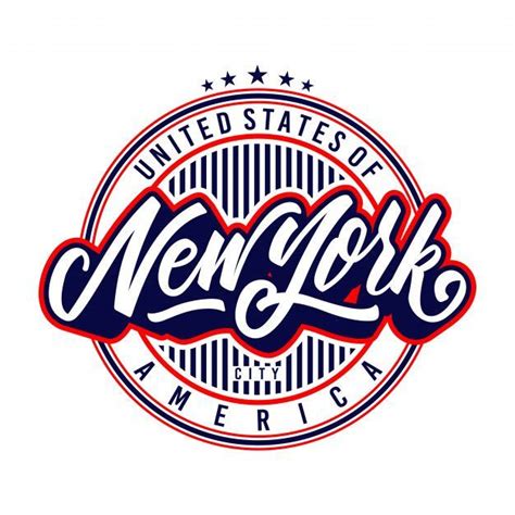 New York Lettering Badge Circle Logo Design Hand Lettering Logo