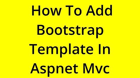 Solved How To Add Bootstrap Template In Aspnet Mvc Youtube