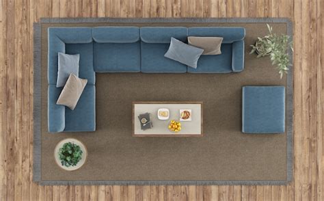 Premium Photo Top View Of A Modern Living Room With Sofa
