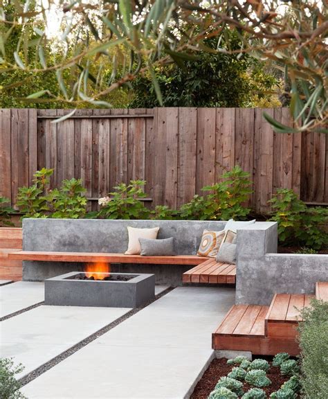 Concrete Wall Fence Designs Patio Contemporary With Wood And Concrete