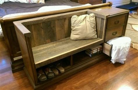 Dresser Bench Repurposed Upcycled Converted Barn Wood Vintage Barnwood