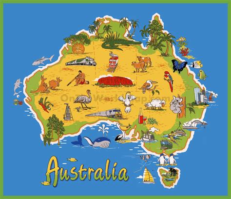 Australia Map Travel Map Gambaran