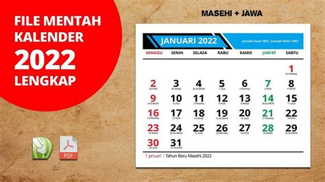 Download File Kalender 2022 Vektor Cdr Pdf Lengkap Masehi Hijriyah