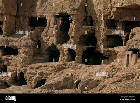 Afghanistan Monastic Cave Blackened By Smoke Damage Due To Centuries