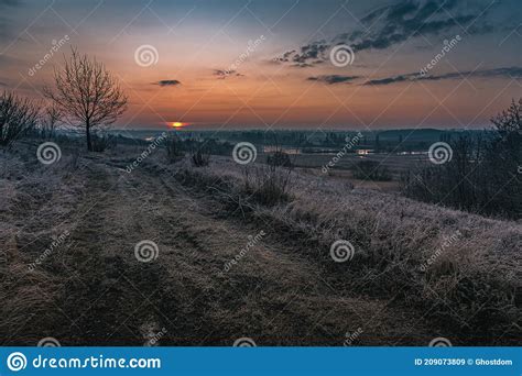 Winter Moring Among Fields Stock Image Image Of Woods 209073809