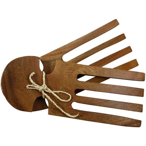 Acacia Wood Round End Salad Hands