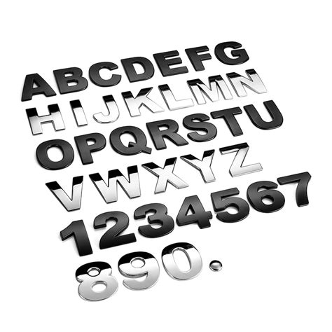 Diy 3d Alphabet Abc Metal Car Stickers