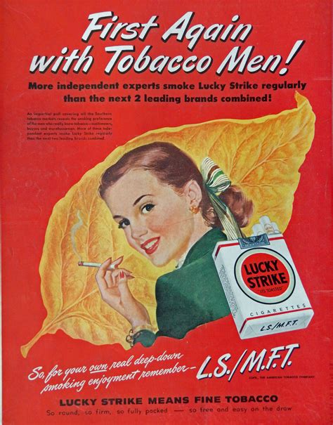 Lucky Strike Cigarettes S Vintage Print Ad Color Illustration
